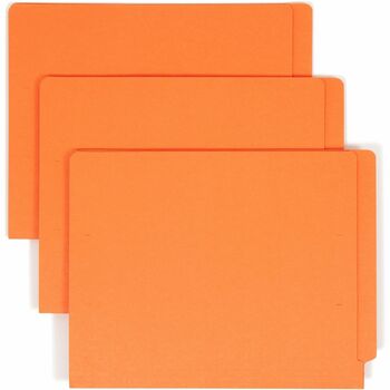 Smead Colored File Folders, Straight Cut, Reinforced End Tab, Letter, Orange, 100/Box