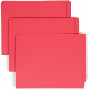 Smead Colored File Folders, Straight Cut, Reinforced End Tab, Letter, Red, 100/Box