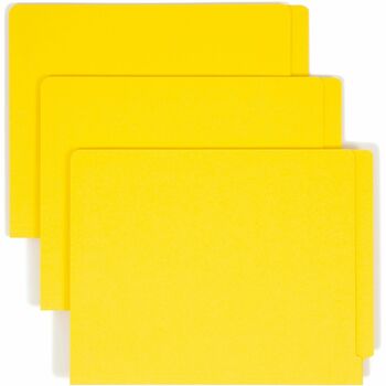 Smead Two-Inch Capacity Fastener Folders, End Tab, Straight, Letter, Yellow, 50/Box