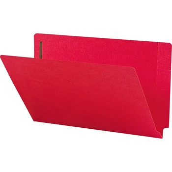 Smead Two-Inch Capacity Fastener Folders, Straight Tab, Legal, Red, 50/Box