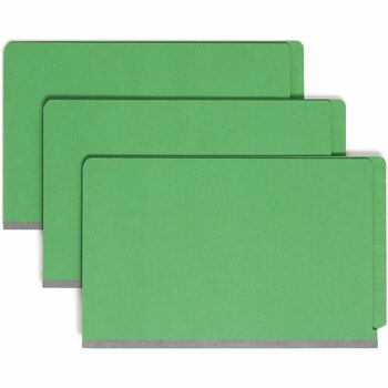 Smead Pressboard End Tab Classification Folders, Legal, Six-Section, Green, 10/Box