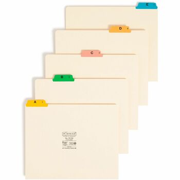 Smead Recycled Top Tab File Guides, Alpha, 1/5 Tab, Manila, Letter, 25/Set
