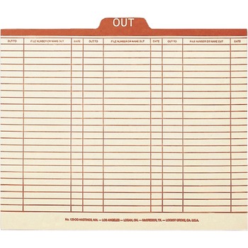 Smead Charge-Out Record Guides, 1/5, Red &quot;OUT&quot; Tab, Manila, Letter, 100/Box