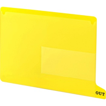 Smead Colored Poly Out Guides with Pockets, Poly, Letter, Yellow, 25/Box