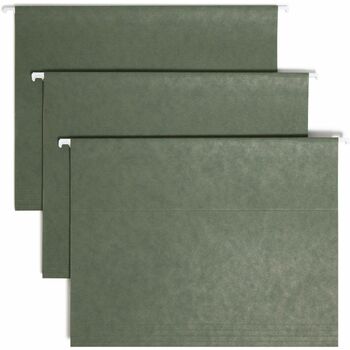 Smead Hanging Folders, 1/3 Tab, 11 Point Stock, Letter, Green, 25/Box