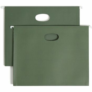 Smead 3 1/2 Inch Hanging File Pockets with Sides, Letter, Standard Green, 10/Box