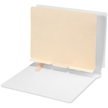 Smead Manila Self-Adhesive Folder Dividers w/Prepunched Slits, 2-Sect, Letter, 100/Box