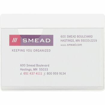 Smead Self-Adhesive Poly Pockets, Top Load, 4 1/16 x 3, Clear, 100/Box