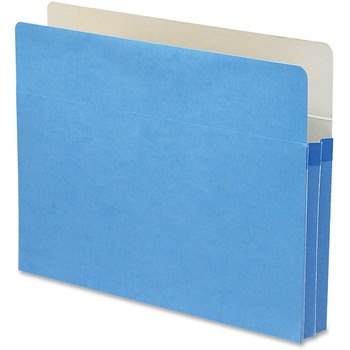 Smead 1 3/4&quot; Exp Colored File Pocket, Straight Tab, Letter, Blue