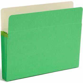 Smead 3 1/2&quot; Exp Colored File Pocket, Straight Tab, Letter, Green