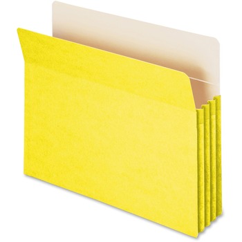 Smead 3 1/2&quot; Exp Colored File Pocket, Straight Tab, Letter, Yellow