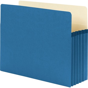 Smead 5 1/4&quot; Exp Colored File Pocket, Straight Tab, Letter, Blue