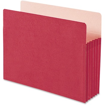 Smead 5 1/4&quot; Exp Colored File Pocket, Straight Tab, Letter, Red, 10/BX