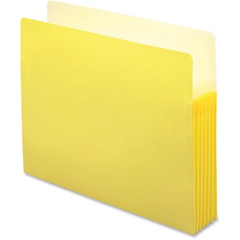 Smead 5 1/4&quot; Exp Colored File Pocket, Straight Tab, Letter, Yellow