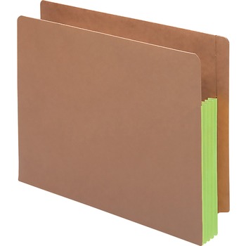 Smead 3 1/2&quot; Exp File Pockets, Straight Tab, Letter, Green, 10/Box