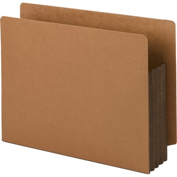 Smead 3 1/2&quot; Exp File Pockets, Straight Tab, Letter, Brown, 10/Box