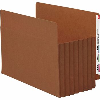 Smead 7&quot; Exp File TUFF Pockets, Straight Tab, Letter, Redrope, 5/Box