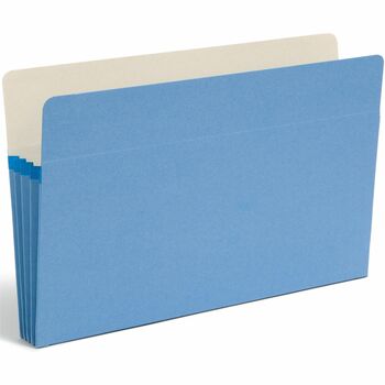 Smead 3 1/2&quot; Exp Colored File Pocket, Straight Tab, Legal, Blue