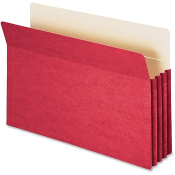 Smead 3 1/2&quot; Exp Colored File Pocket, Straight Tab, Legal, Red