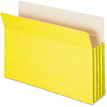 Smead 3 1/2&quot; Exp Colored File Pocket, Straight Tab, Legal, Yellow