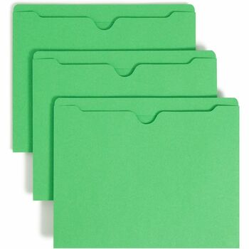 Smead Colored File Jackets w/Reinforced 2-Ply Tab, Letter, 11pt, Green, 100/Box