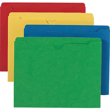 Smead Colored File Jackets w/Reinforced 2-Ply Tab, Letter, Assorted, 100/Box