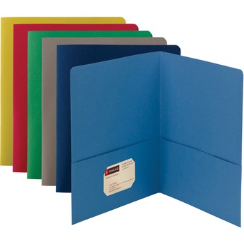 Smead Two-Pocket Folder, Textured Heavyweight Paper, Assorted, 25/Box