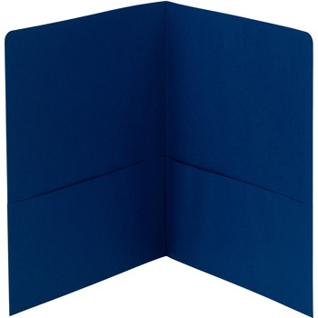 Smead Two-Pocket Folder, Textured Heavyweight Paper, Dark Blue, 25/Box