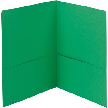 Smead Two-Pocket Folder, Textured Heavyweight Paper, Green, 25/Box