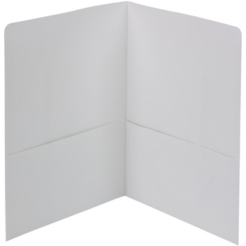 Smead Two-Pocket Folder, Textured Heavyweight Paper, White, 25/Box