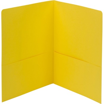 Smead Two-Pocket Folder, Textured Heavyweight Paper, Yellow, 25/Box