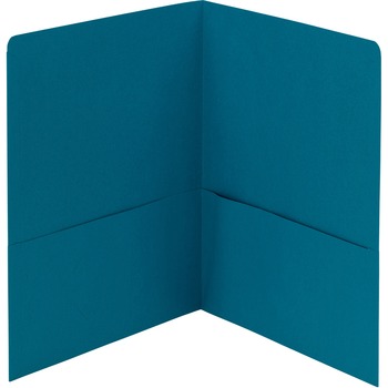 Smead Two-Pocket Folder, Textured Heavyweight Paper, Teal, 25/Box