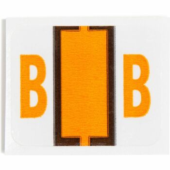 Smead A-Z Color-Coded Bar-Style End Tab Labels, Letter B, Light Orange, 500/Roll