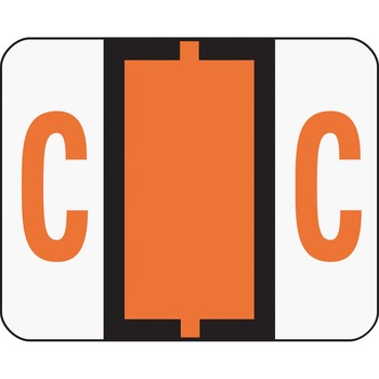 Smead A-Z Color-Coded Bar-Style End Tab Labels, Letter C, Dark Orange, 500/Roll