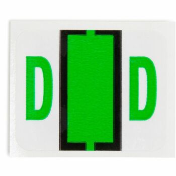 Smead A-Z Color-Coded Bar-Style End Tab Labels, Letter D, Light Green, 500/Roll
