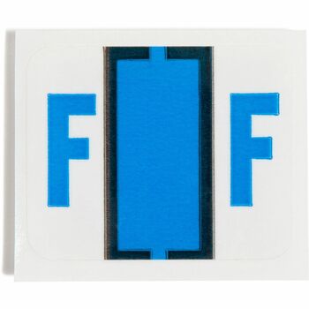 Smead A-Z Color-Coded Bar-Style End Tab Labels, Letter F, Blue, 500/Roll