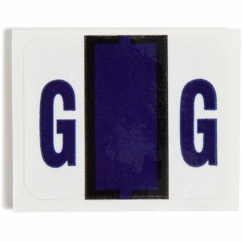 Smead A-Z Color-Coded Bar-Style End Tab Labels, Letter G, Violet, 500/Roll