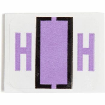 Smead A-Z Color-Coded Bar-Style End Tab Labels, Letter H, Lavender, 500/Roll