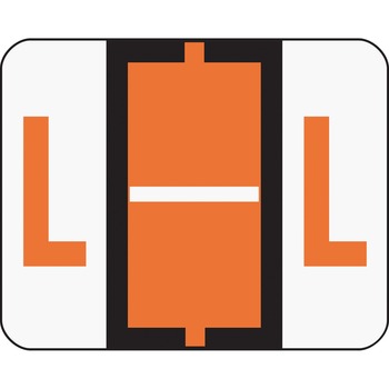 Smead A-Z Color-Coded Bar-Style End Tab Labels, Letter L, Dark Orange, 500/Roll