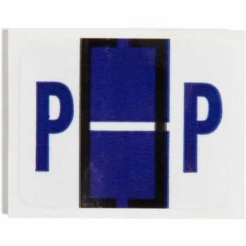 Smead A-Z Color-Coded Bar-Style End Tab Labels, Letter P, Violet, 500/Roll