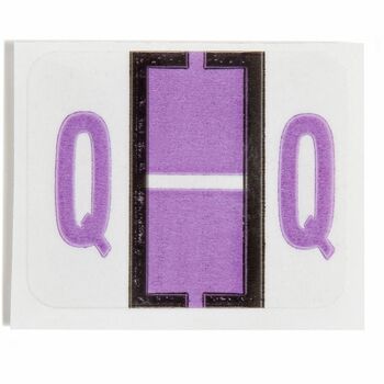 Smead A-Z Color-Coded Bar-Style End Tab Labels, Letter Q, Lavender, 500/Roll