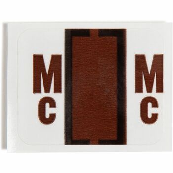 Smead A-Z Color-Coded Bar-Style End Tab Labels, Letters Mc, Brown, 500/Roll