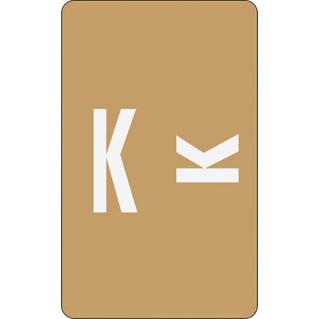 Smead Alpha-Z Color-Coded Second Letter Labels, Letter K, Light Brown, 100/Pack
