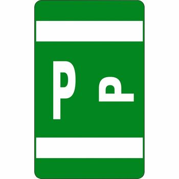 Smead Alpha-Z Color-Coded Second Letter Labels, Letter P, Dark Green, 100/Pack