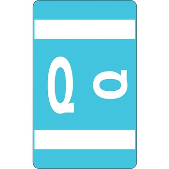 Smead Alpha-Z Color-Coded Second Letter Labels, Letter Q, Light Blue, 500/BX