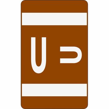 Smead Alpha-Z Color-Coded Second Letter Labels, Letter U, Dark Brown, 100/Pack