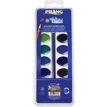 Prang Washable Watercolors, 16 Assorted Colors