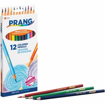Prang Colored Wood Pencil Set, 3.3 mm, 12 Assorted Colors, 12 Pencils/Set