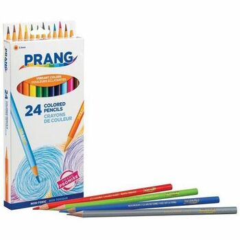 Prang Colored Woodcase Pencils, 3.3 mm, 24 Assorted Colors/Set