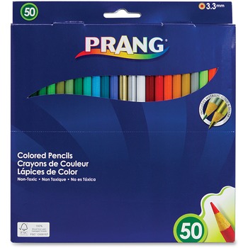 Prang Colored Woodcase Pencils, 3.3 mm, 50 Assorted Colors/Set